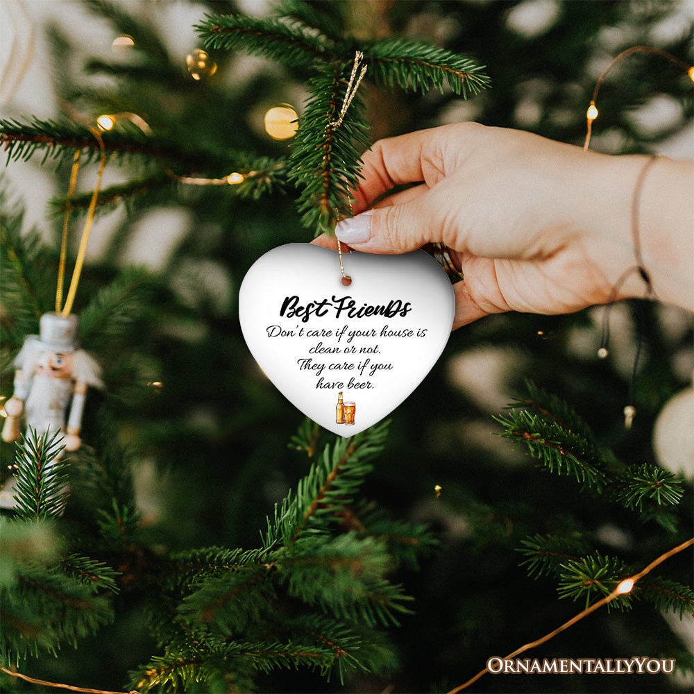 Best Friends Just Want Your Wine or Beer Ornament, Funny Friendship Christmas Gift from OrnamentallyYou