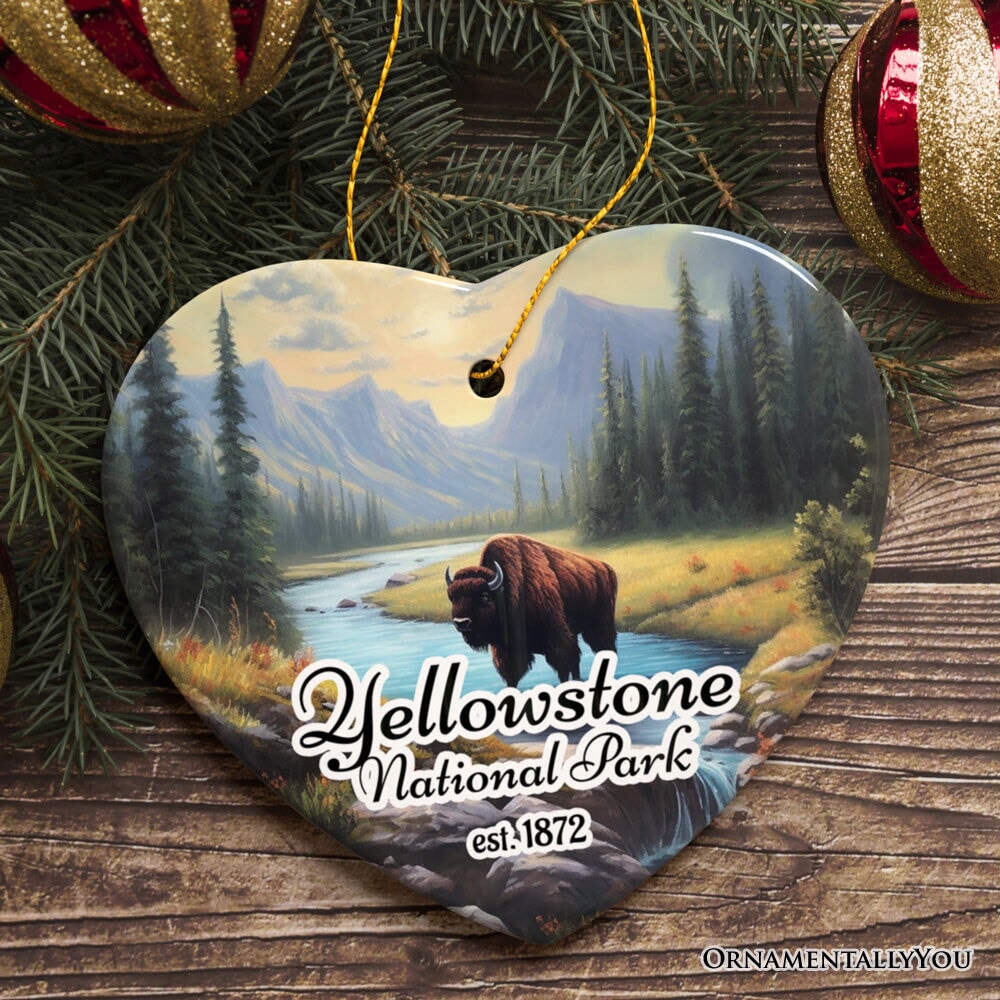 Artistic Yellowstone National Park Christmas Ornament, Gift for Nature Lovers from OrnamentallyYou