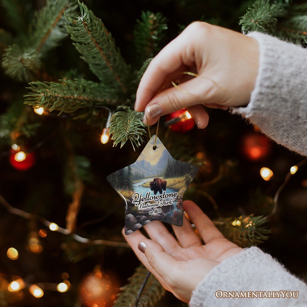 Artistic Yellowstone National Park Christmas Ornament, Gift for Nature Lovers from OrnamentallyYou