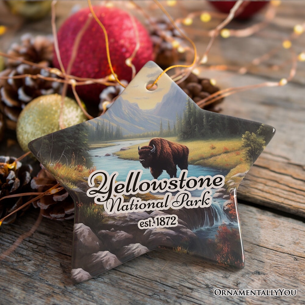 Artistic Yellowstone National Park Christmas Ornament, Gift for Nature Lovers from OrnamentallyYou