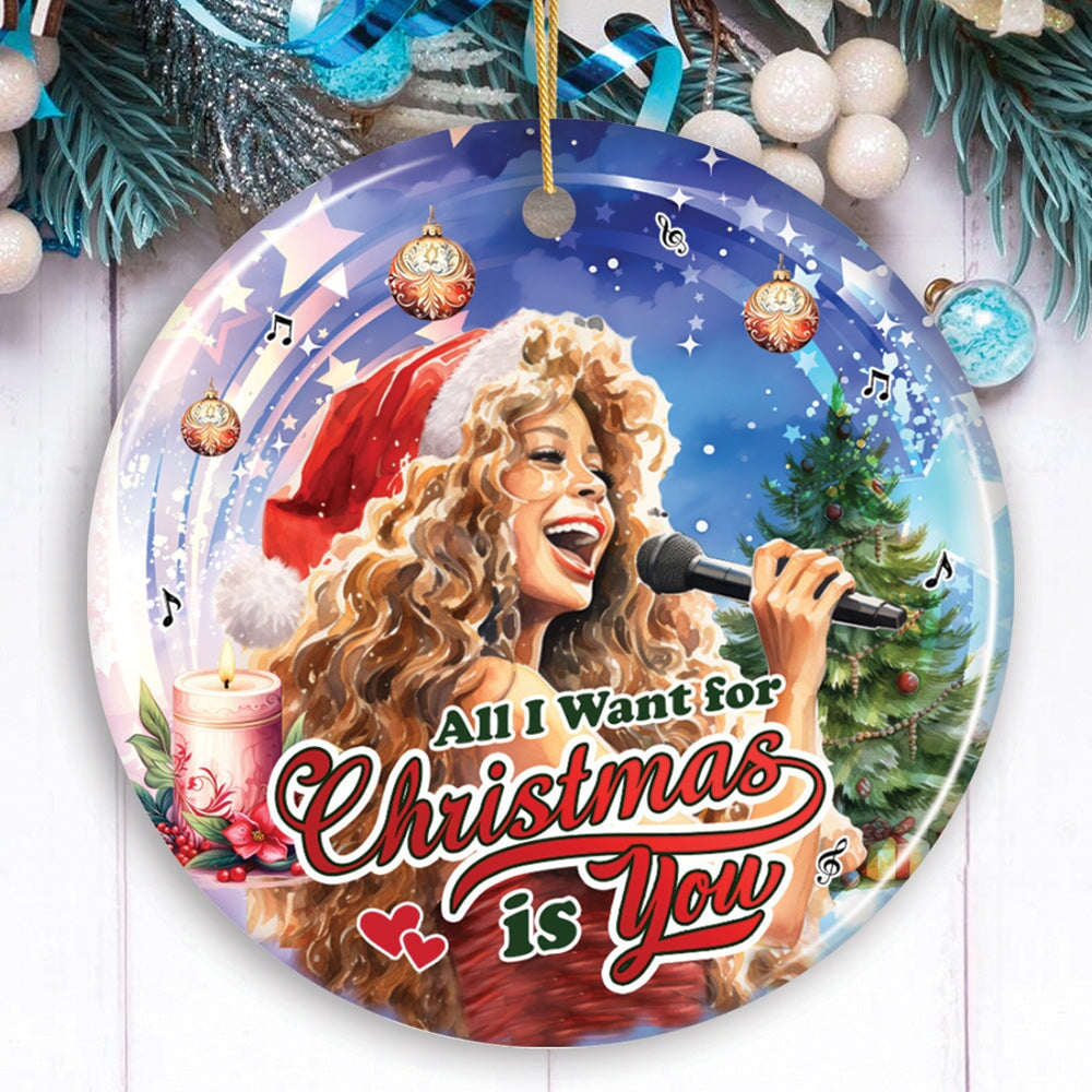 Artistic Classic Holiday Melody Ornament, All I Want for Christmas Is You, Celebrity Singer Gift from OrnamentallyYou