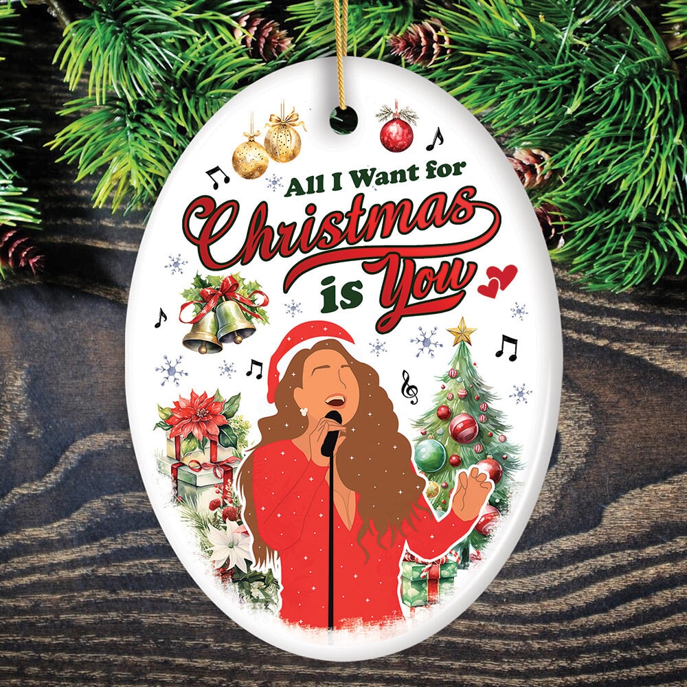 Artistic Classic Holiday Melody Ornament, All I Want for Christmas Is You, Celebrity Singer Gift from OrnamentallyYou
