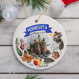 Artistic Minnesota State Themes and Landmarks Christmas Ornament from OrnamentallyYou