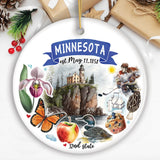 Artistic Minnesota State Themes and Landmarks Christmas Ornament from OrnamentallyYou