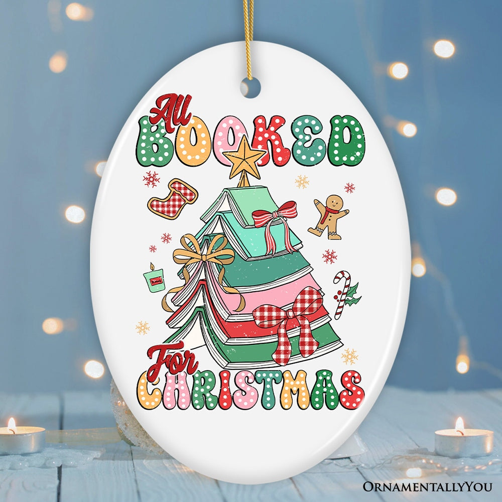 All Booked for Christmas Ornament, Playful Holiday Decor and Gift for Book Lovers from OrnamentallyYou