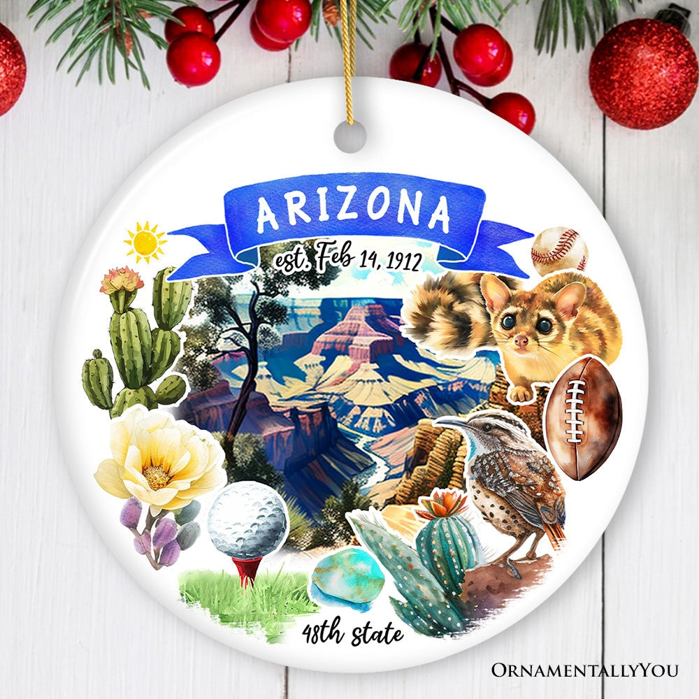 Artistic Arizona State Themes and Landmarks Christmas Ornament from OrnamentallyYou