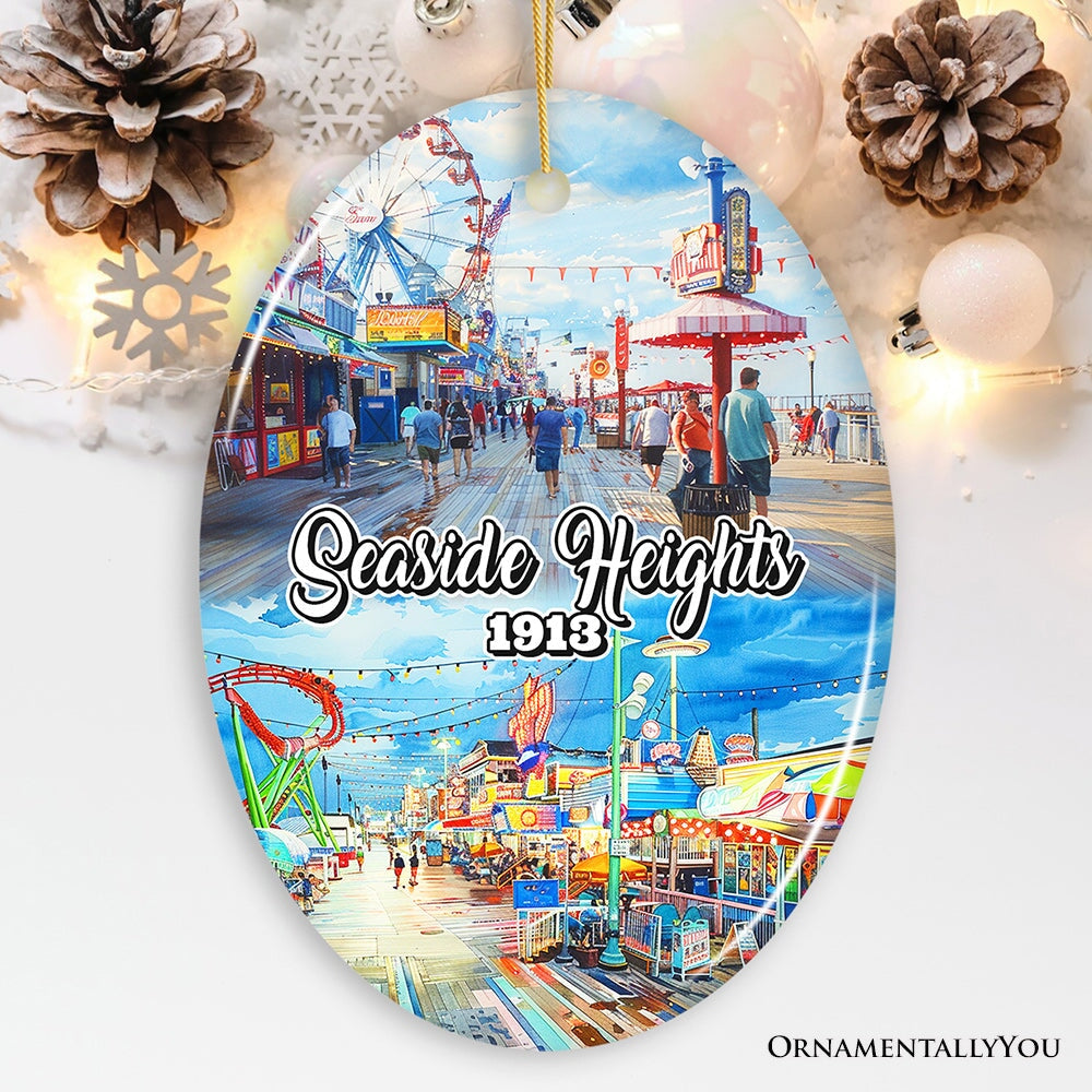 Artistic Lively Seaside Heights Ornament, New Jersey Festive Beach Paradise Christmas Gift and Decor from OrnamentallyYou