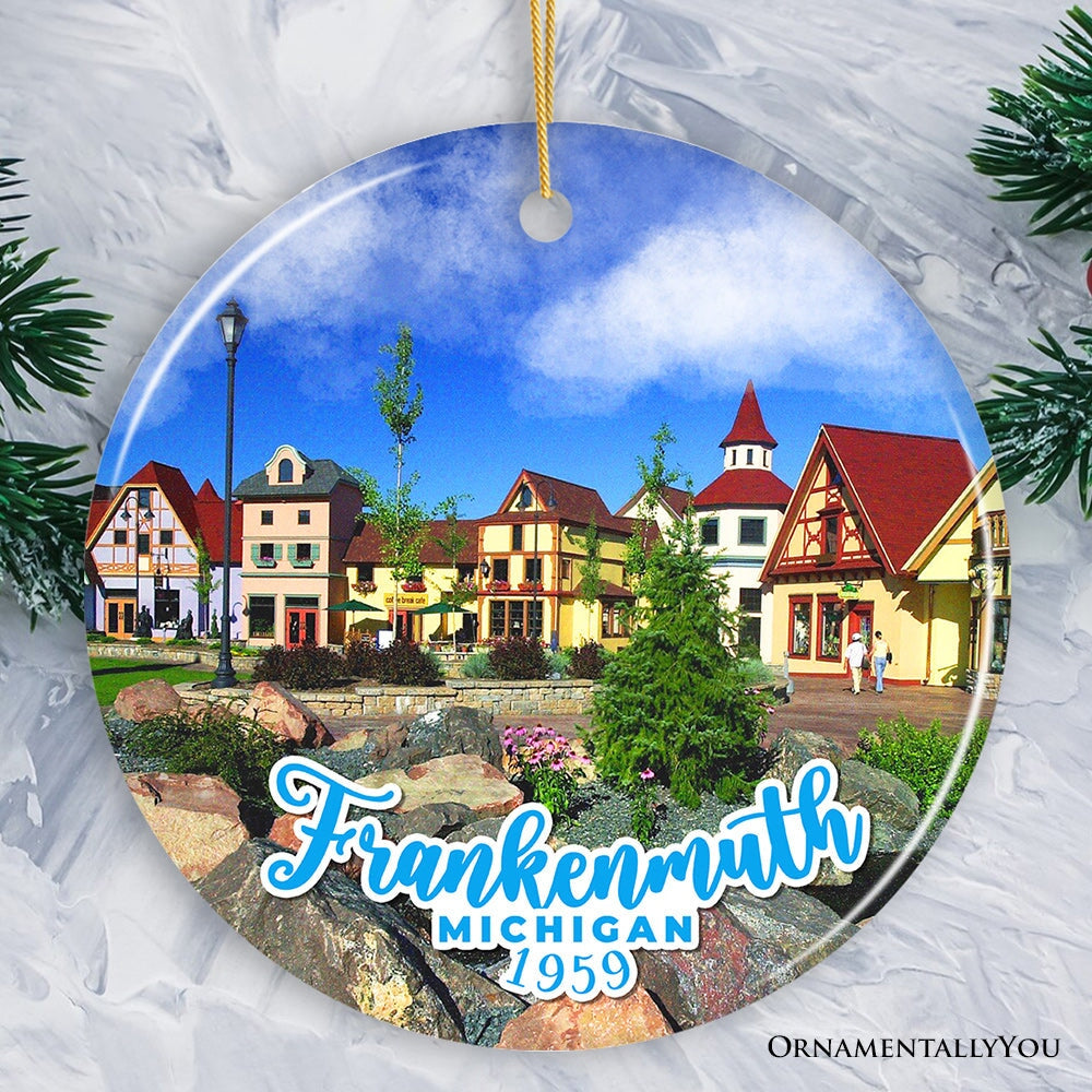 Artistically Vibrant Frankenmuth Ornament, Festive Bavarian Town Michigan Christmas Souvenir and Decor from OrnamentallyYou