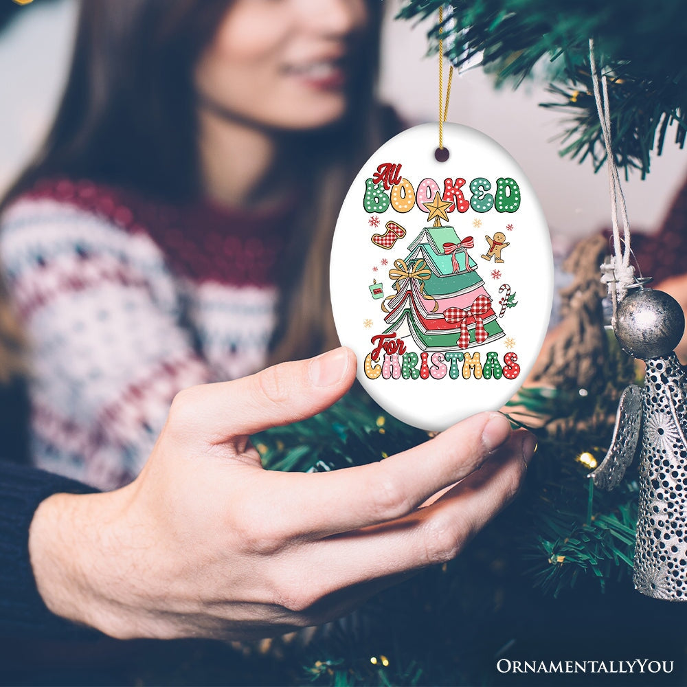 All Booked for Christmas Ornament, Playful Holiday Decor and Gift for Book Lovers from OrnamentallyYou