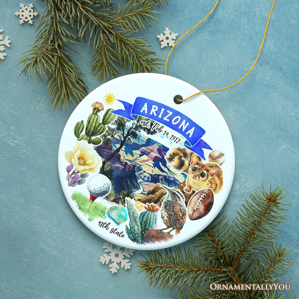 Artistic Arizona State Themes and Landmarks Christmas Ornament from OrnamentallyYou