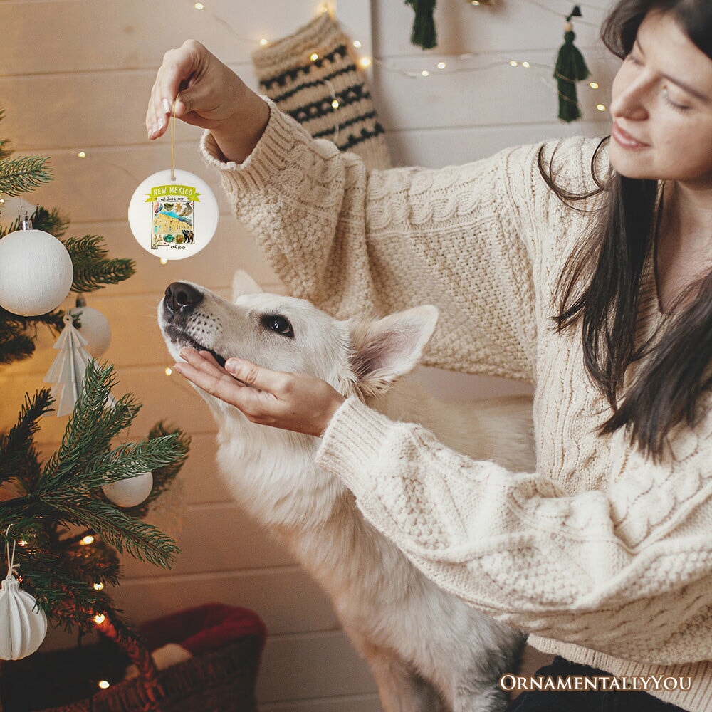 Artistic New Mexico State Themes and Landmarks Christmas Ornament from OrnamentallyYou