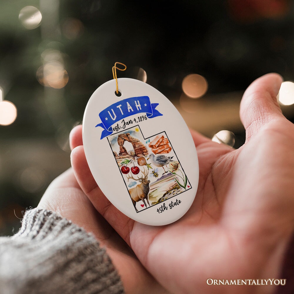 Artistic Utah State Themes and Landmarks Christmas Ornament from OrnamentallyYou