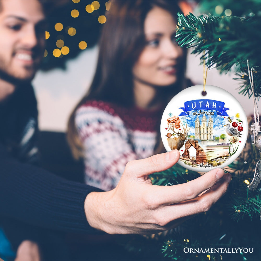 Artistic Utah State Themes and Landmarks Christmas Ornament from OrnamentallyYou
