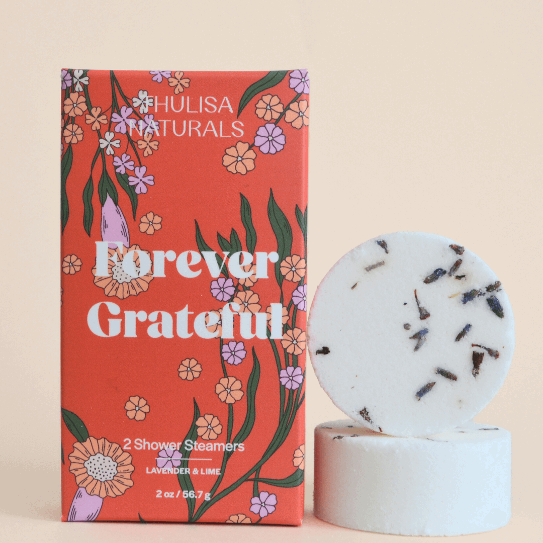 Forever Grateful Lemon Verbena Shower Steamer Gift Set from Thulisa Naturals