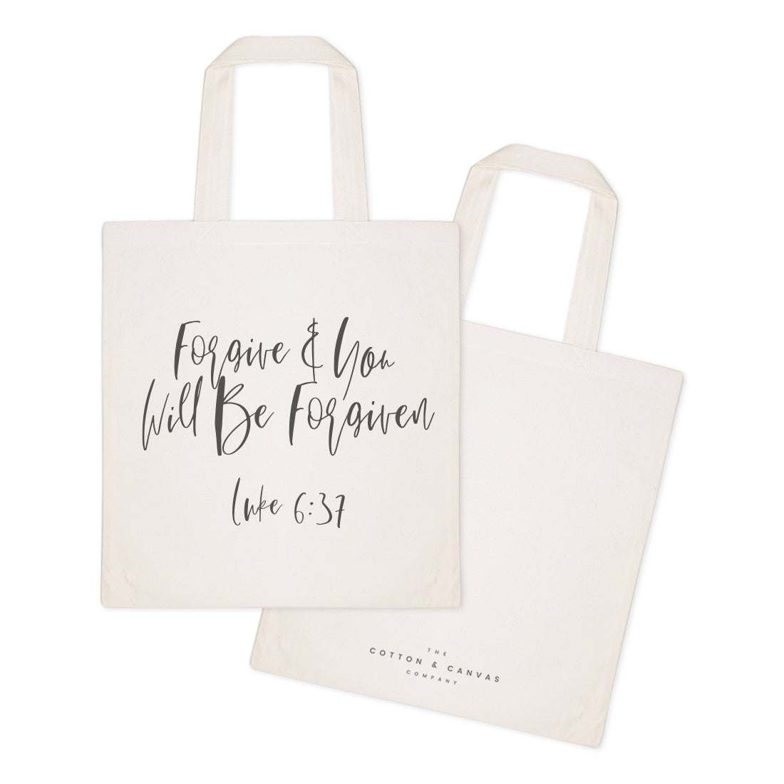 Forgive and You Will Be Forgiven, Luke 6:37 Cotton Canvas Tote Bag from The Cotton & Canvas Co.