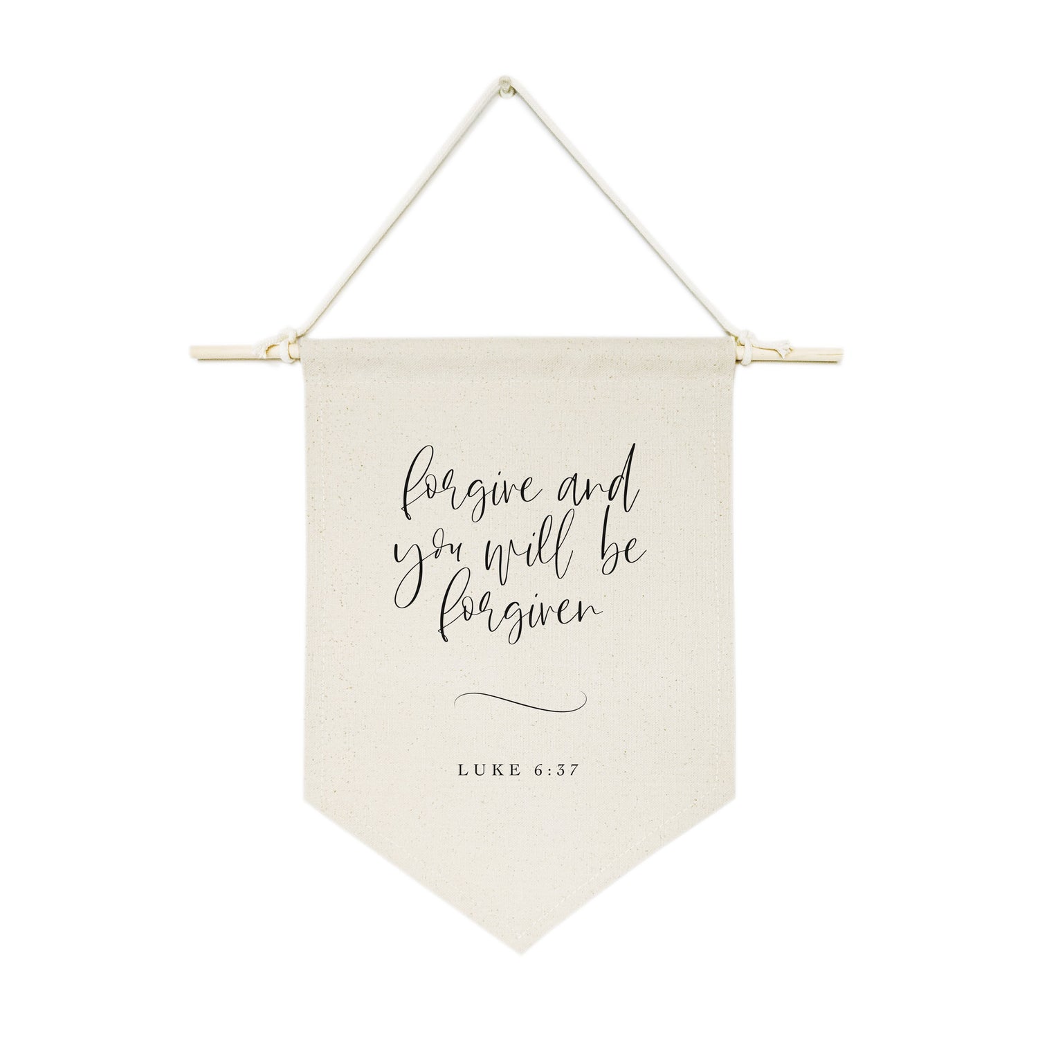 Forgive and You Will Be Forgiven, Luke 6:37 Cotton Canvas Scripture, Hanging Wall Banner from The Cotton & Canvas Co.