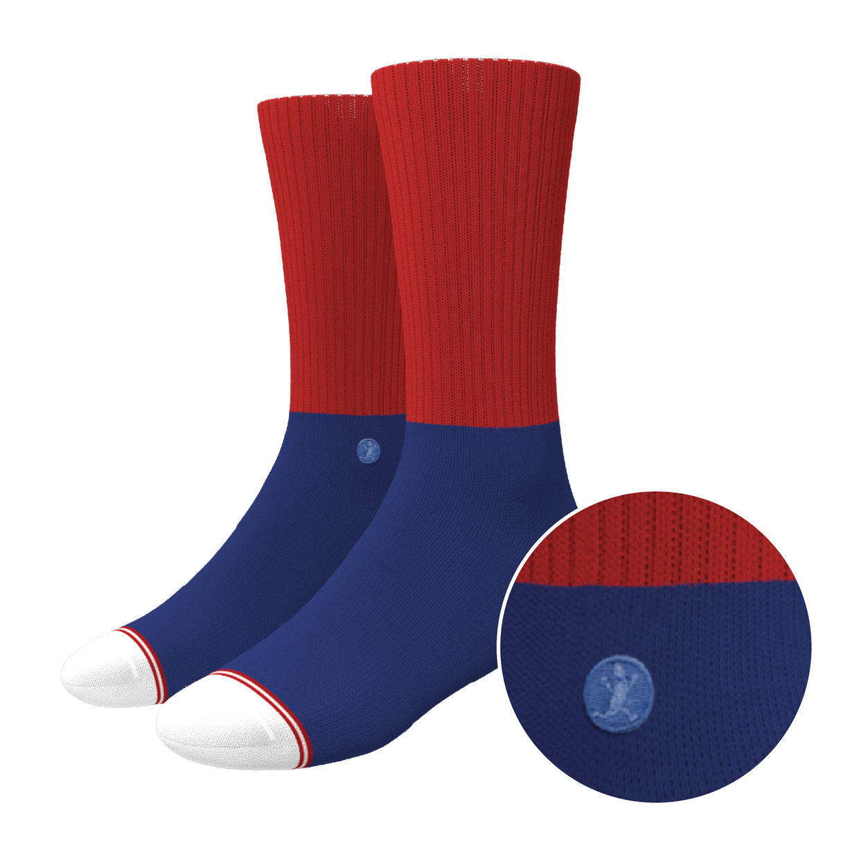 The Fourth | Patriotic Red and Blue Heel Hammock™ Crew Socks from Shinesty