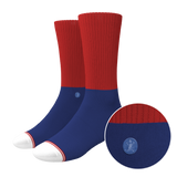 The Fourth | Patriotic Red and Blue Heel Hammock™ Crew Socks from Shinesty