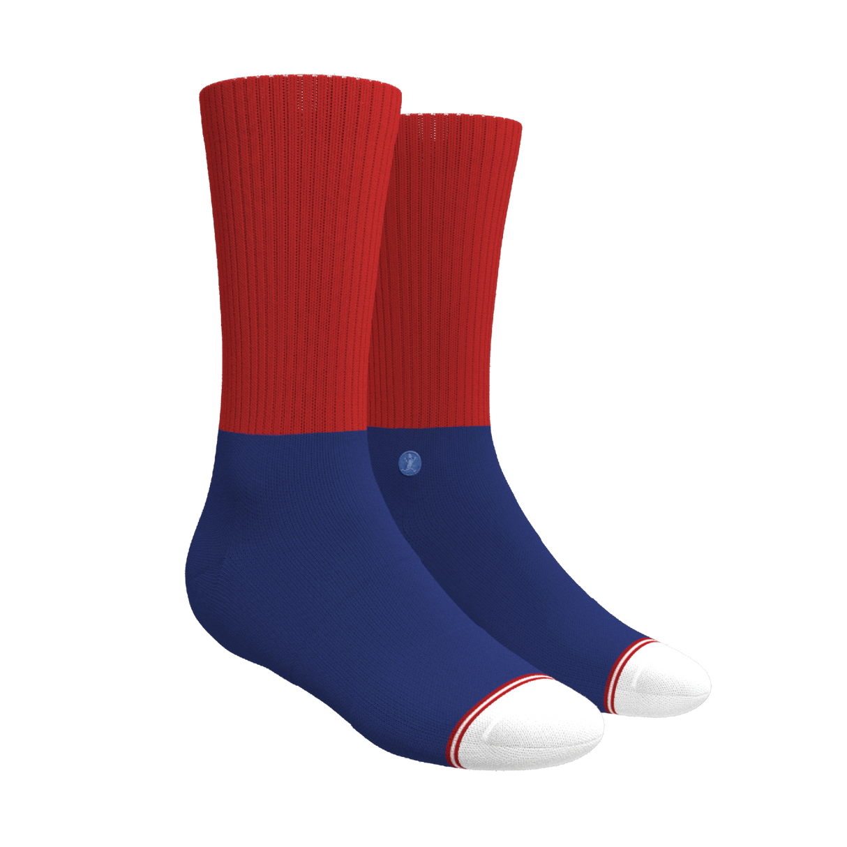 The Fourth | Patriotic Red and Blue Heel Hammock™ Crew Socks from Shinesty