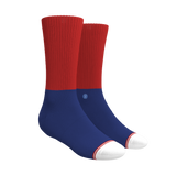 The Fourth | Patriotic Red and Blue Heel Hammock™ Crew Socks from Shinesty