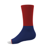 The Fourth | Patriotic Red and Blue Heel Hammock™ Crew Socks from Shinesty