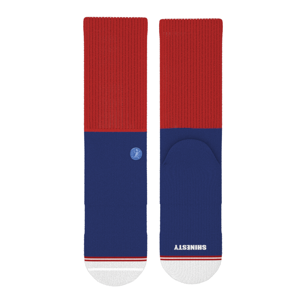 The Fourth | Patriotic Red and Blue Heel Hammock™ Crew Socks from Shinesty