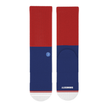 The Fourth | Patriotic Red and Blue Heel Hammock™ Crew Socks from Shinesty