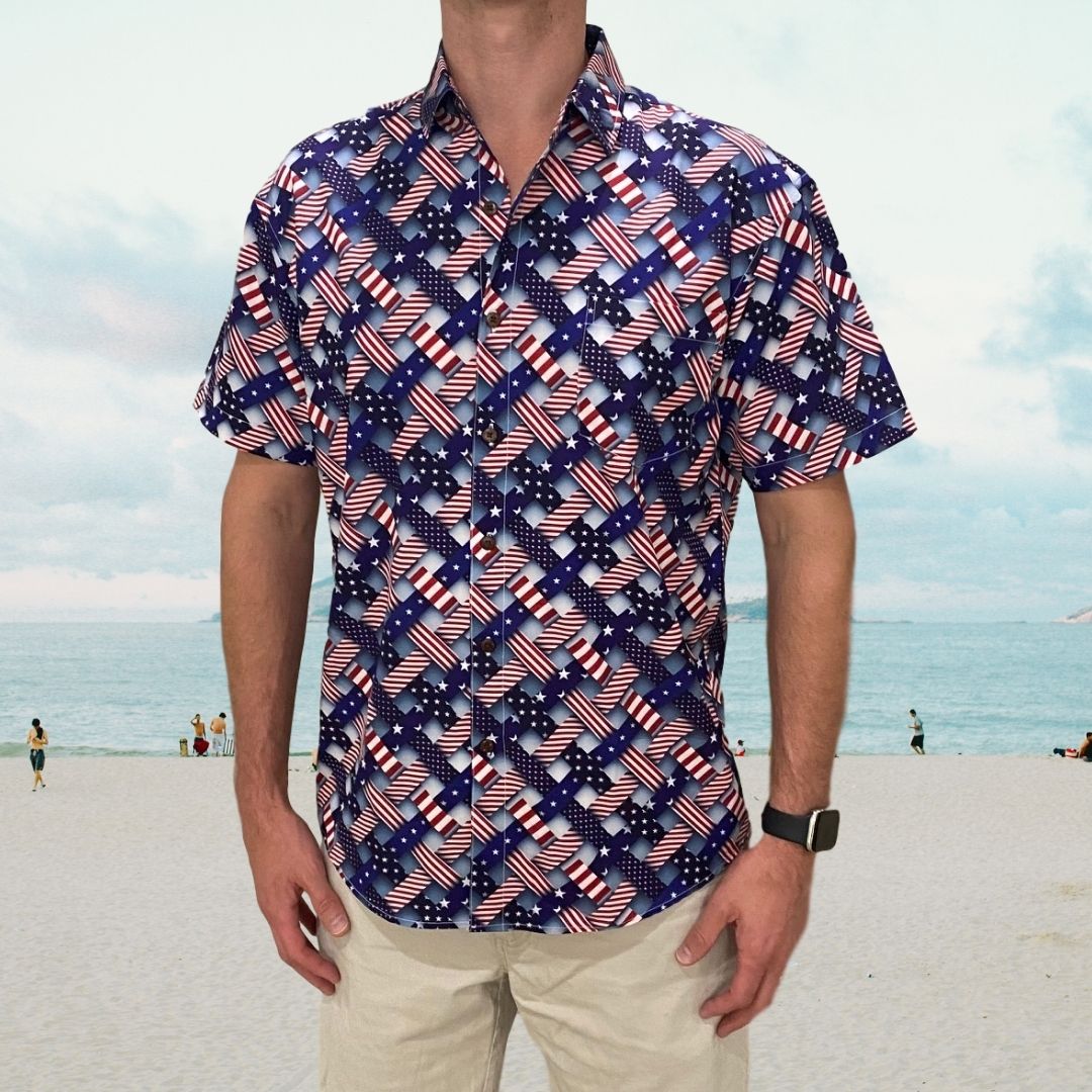 Super Stretch - Freedom Friday Hawaiian Shirt from Tropical Bros