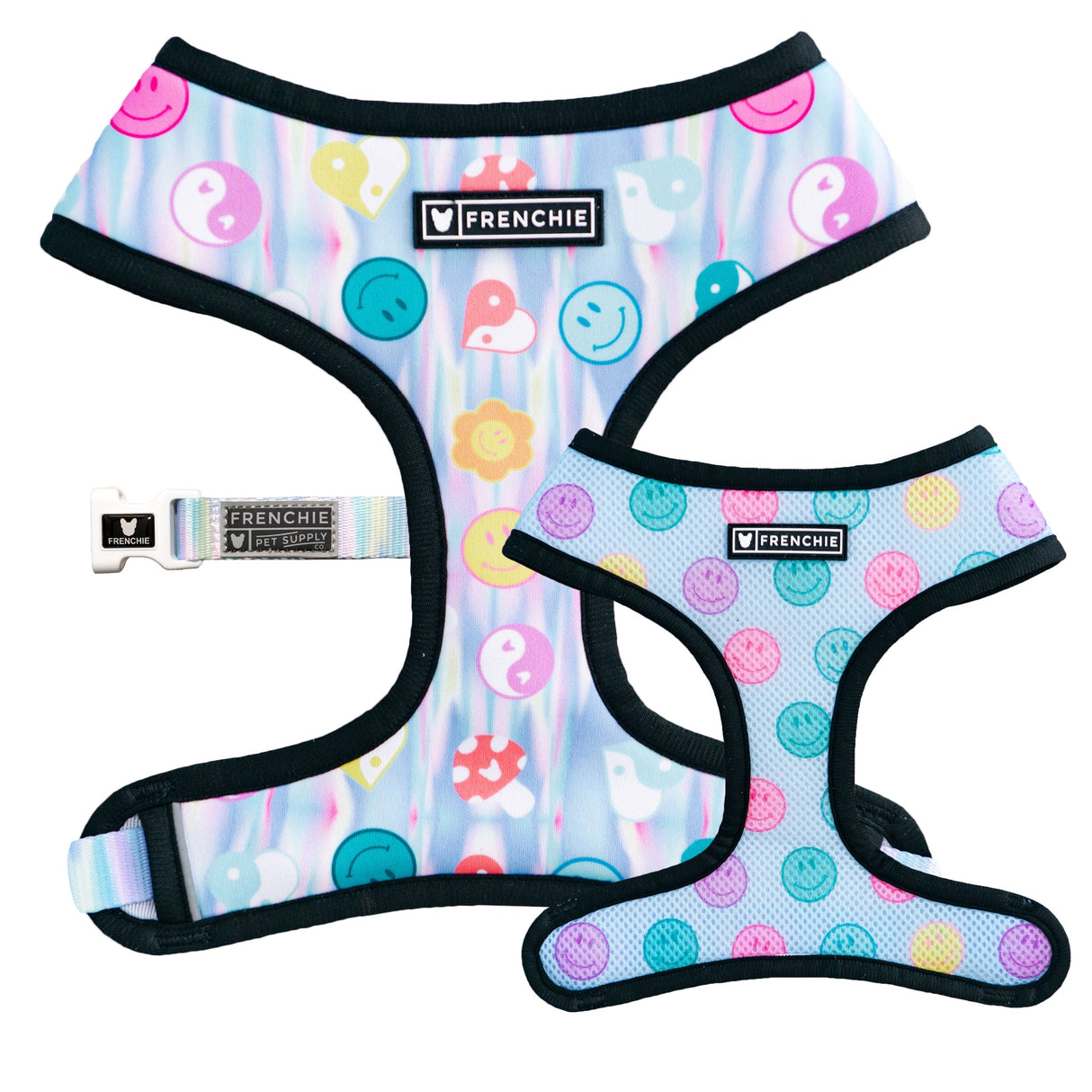 Frenchie Duo Reversible Harness - Good Vibes from Frenchie Bulldog