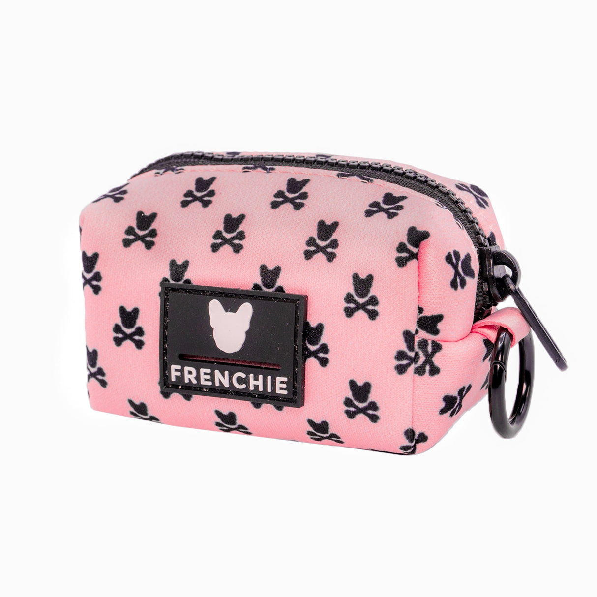 Frenchie Poo Bag Holder- Pink Bad to the Bone from Frenchie Bulldog
