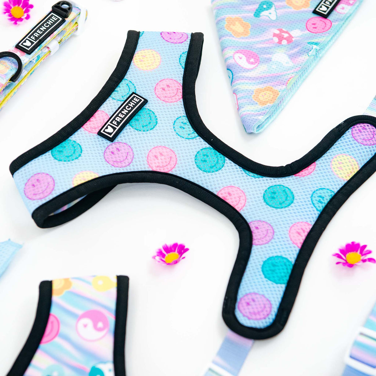 Frenchie Duo Reversible Harness - Good Vibes from Frenchie Bulldog