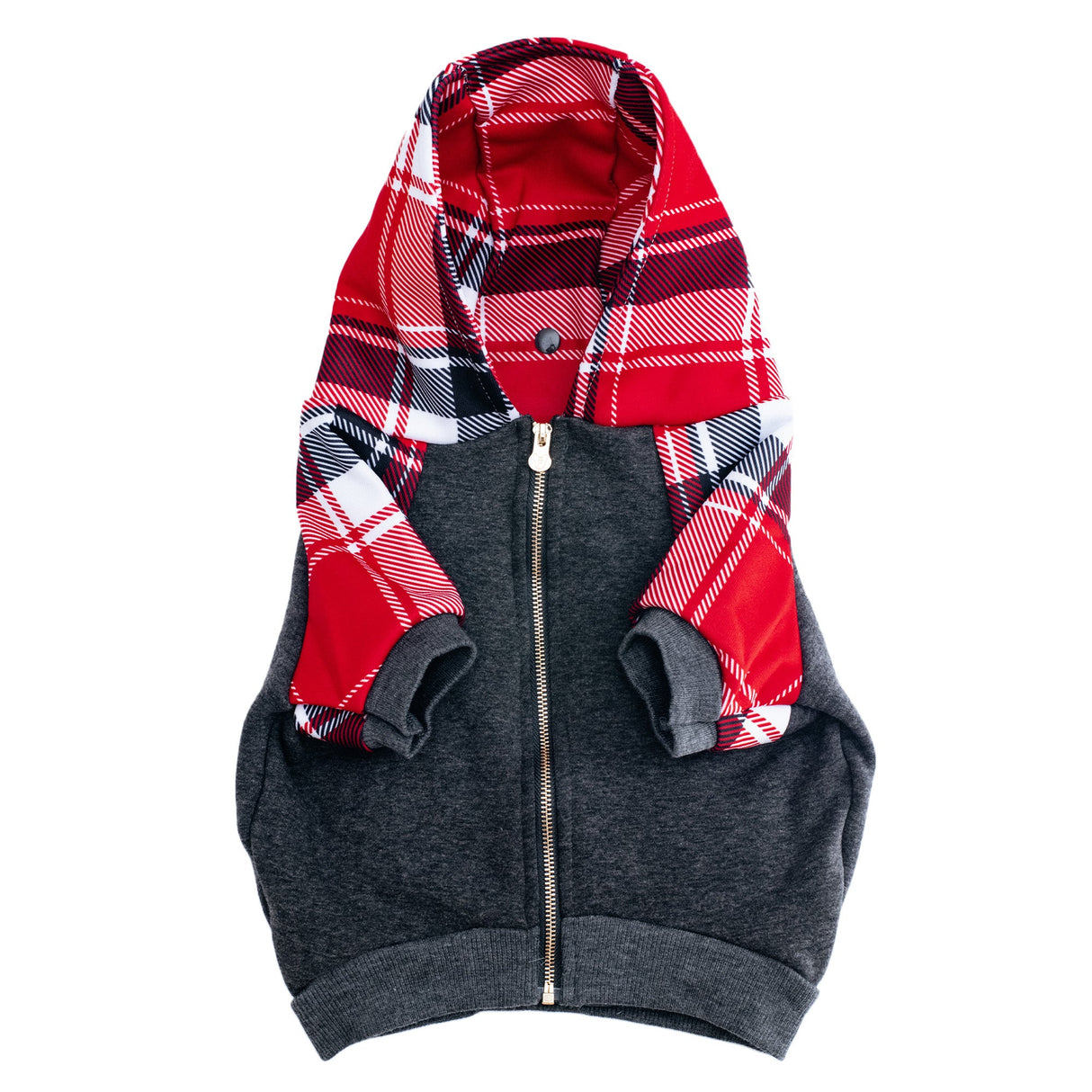 Frenchie Dog Hoodie - Scarlet Plaid from Frenchie Bulldog