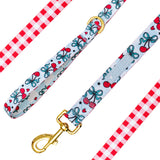 Frenchie Comfort Leash - Cherries Blue from Frenchie Bulldog
