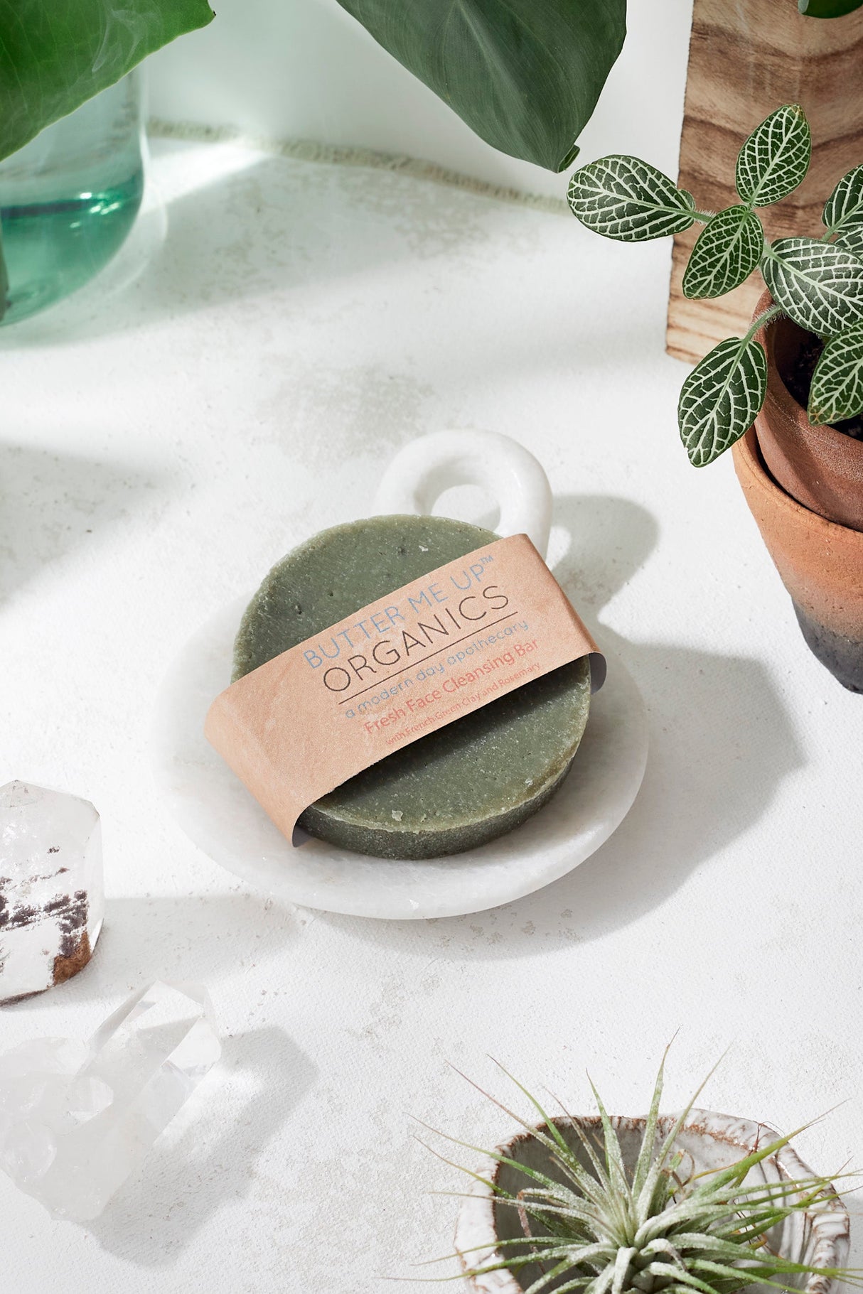 Face Wash Facial Cleansing Bar with French Green Sea Clay  from Butter Me Up Organics