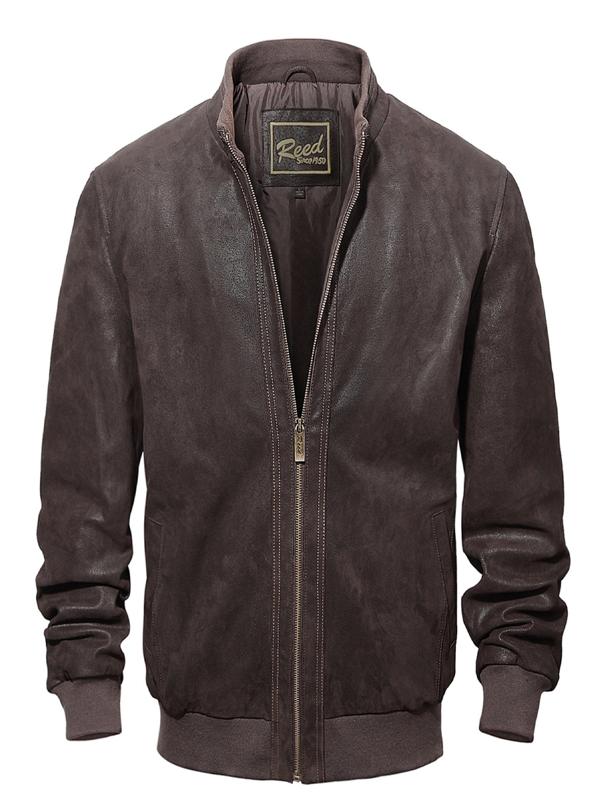 REED Men's Baseball Suede Leather Jacket (Imported) from Reed Leather