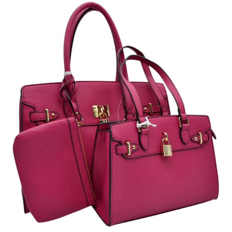 Padlock Accent 3 in 1 Twin Tote-Satchel Value Set with Wallet  from Madeline Love