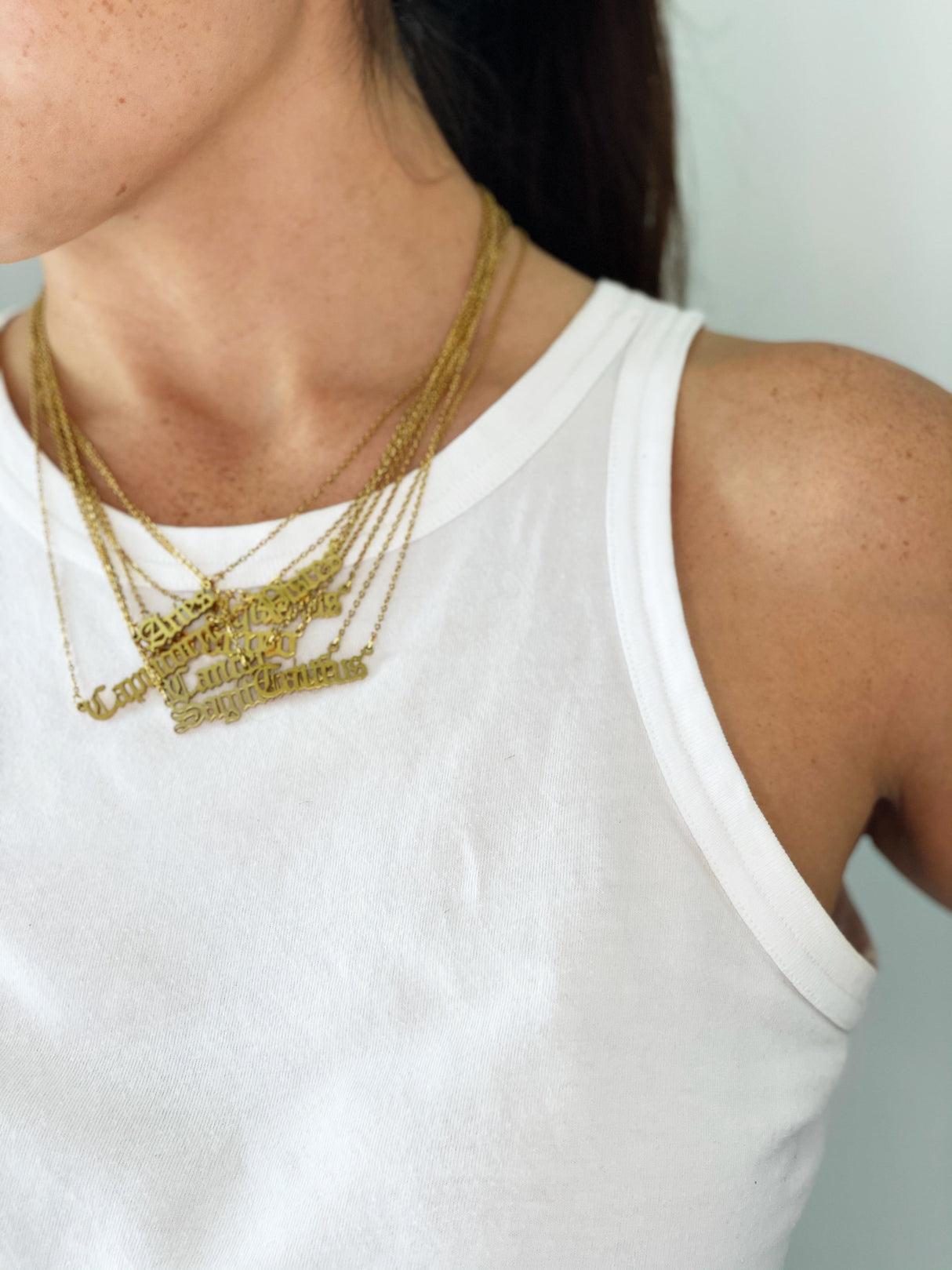 Cancer Zodiac Nameplate Necklace from CELESTE SOL Jewelry