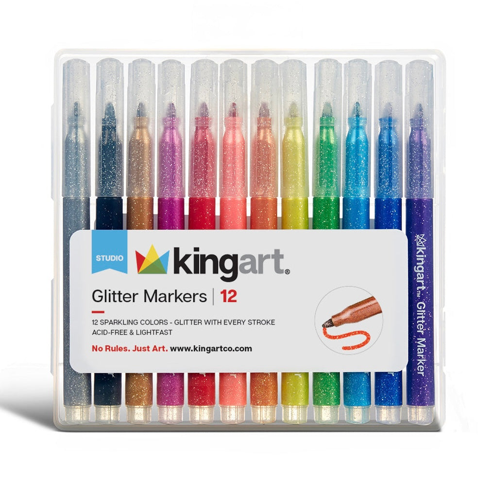 Glitter Markers 12 Colors from KINGART