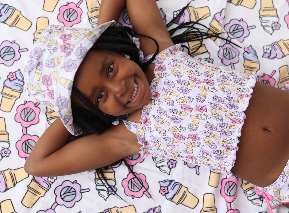 SWEET SUMMER DREAM SMOCKED TANKINI TWO PIECE SWIM SUIT from DREAM BIG LITTLE CO