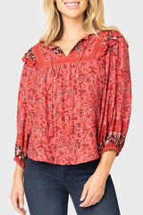 Harvest Moon Border Print Blouse from Gibsonlook
