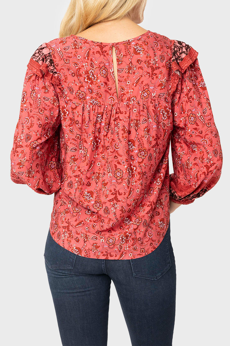 Harvest Moon Border Print Blouse from Gibsonlook