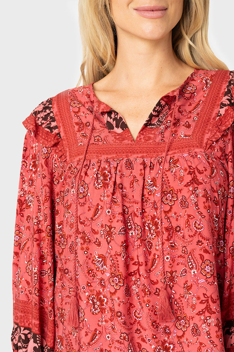 Harvest Moon Border Print Blouse from Gibsonlook
