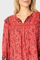 Harvest Moon Border Print Blouse from Gibsonlook