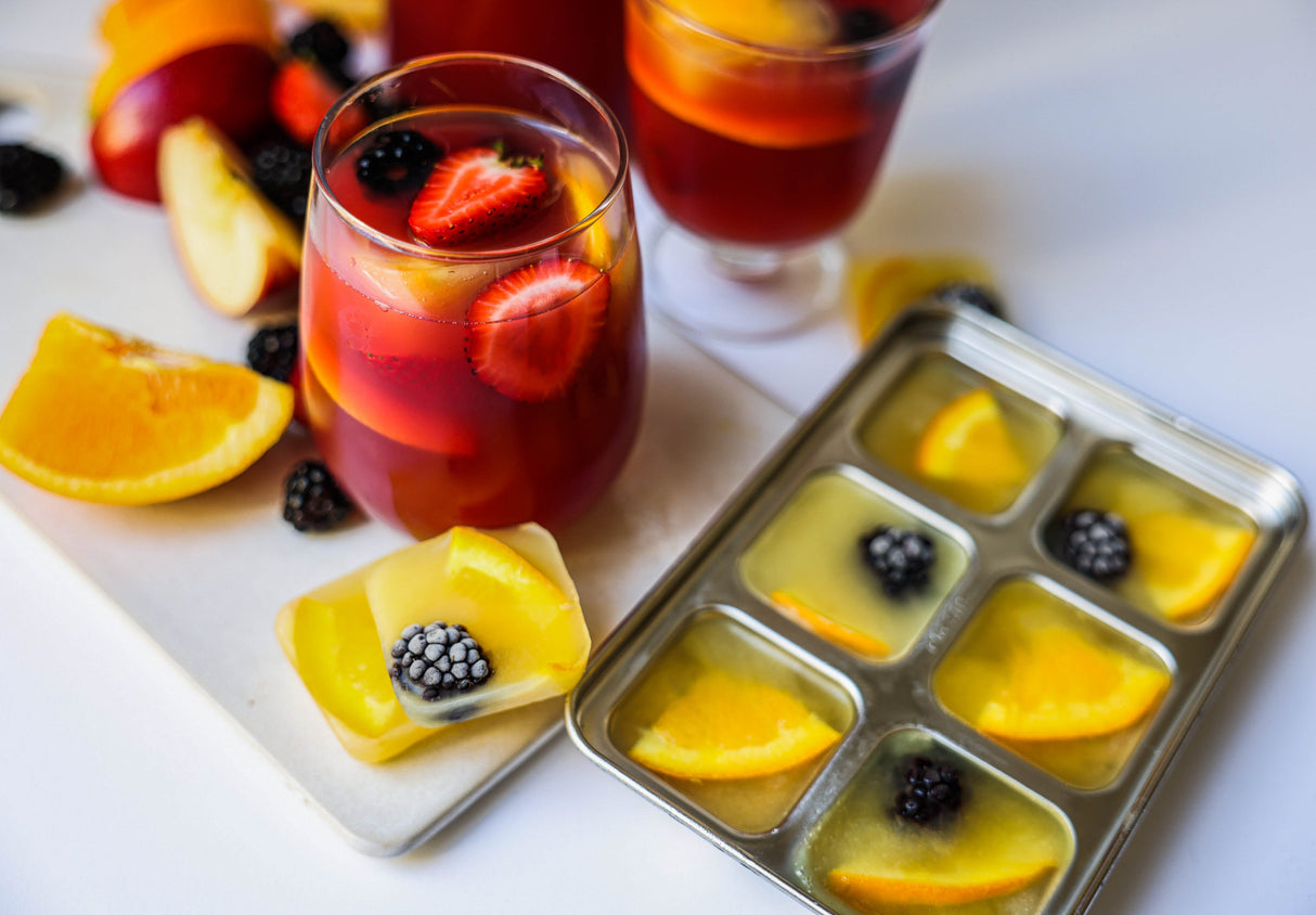 STAINLESS STEEL ICE CUBE TRAYS, 12 Large Cubes, 2 PACK from ecozoi