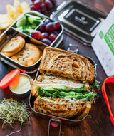 STAINLESS STEEL LUNCH BOX, 2 TIER Leak Proof, 3 COMPARTMENTS, 60 OZ from ecozoi