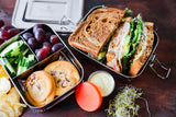 STAINLESS STEEL LUNCH BOX, 2 TIER Leak Proof, 3 COMPARTMENTS, 60 OZ from ecozoi