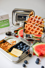 STAINLESS STEEL LUNCH BOX, 3 TIER Leak Proof, 3 COMPARTMENTS, 75 OZ from ecozoi
