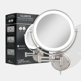 Glamour Lighted Wall Mounted Makeup Mirror with Magnification from Zadro