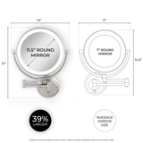 Glamour Lighted Wall Mounted Makeup Mirror with Magnification from Zadro