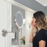 Glamour Lighted Wall Mounted Makeup Mirror with Magnification from Zadro
